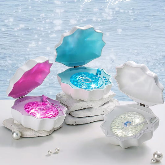 Shell Ocean Wave Projector Light Seashell Waves Vinyl Bluetooth Speaker with Mood Lamp 